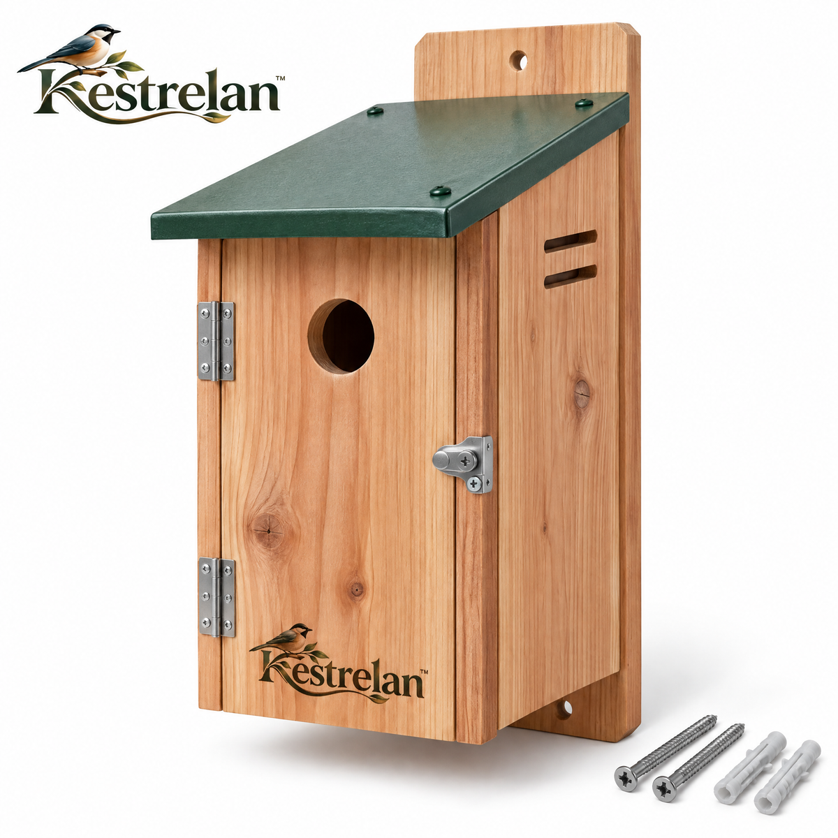 Kestrelan™ WallNest Wall-Mounted Nesting Box – Outdoor Wooden Bird Shelter for Garden Walls, Fences & Backyard Wildlife Spaces