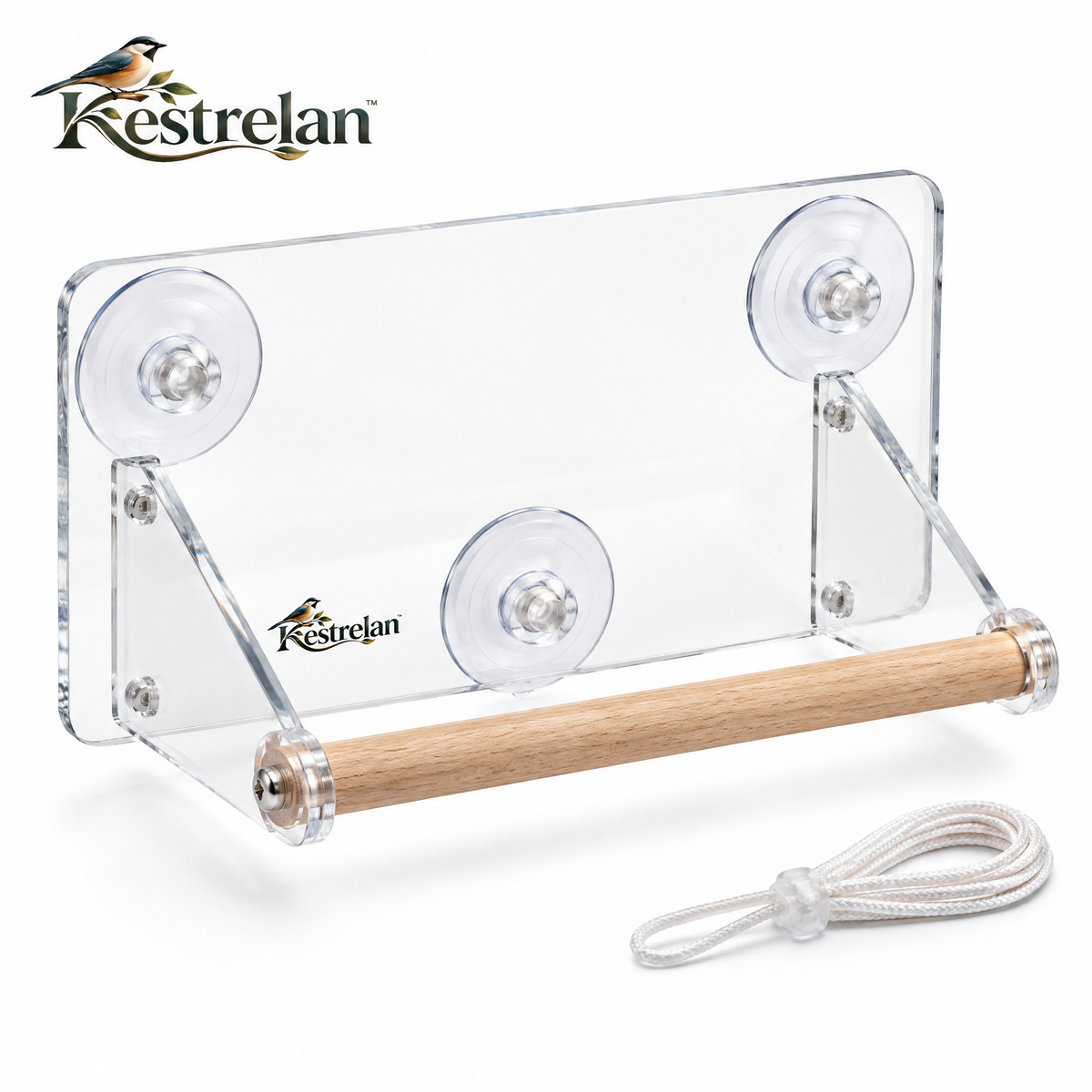 Kestrelan™ WindowPerch Bird Watching Shelf – Suction-Mount Window Observation Platform for Up-Close Backyard Bird Viewing