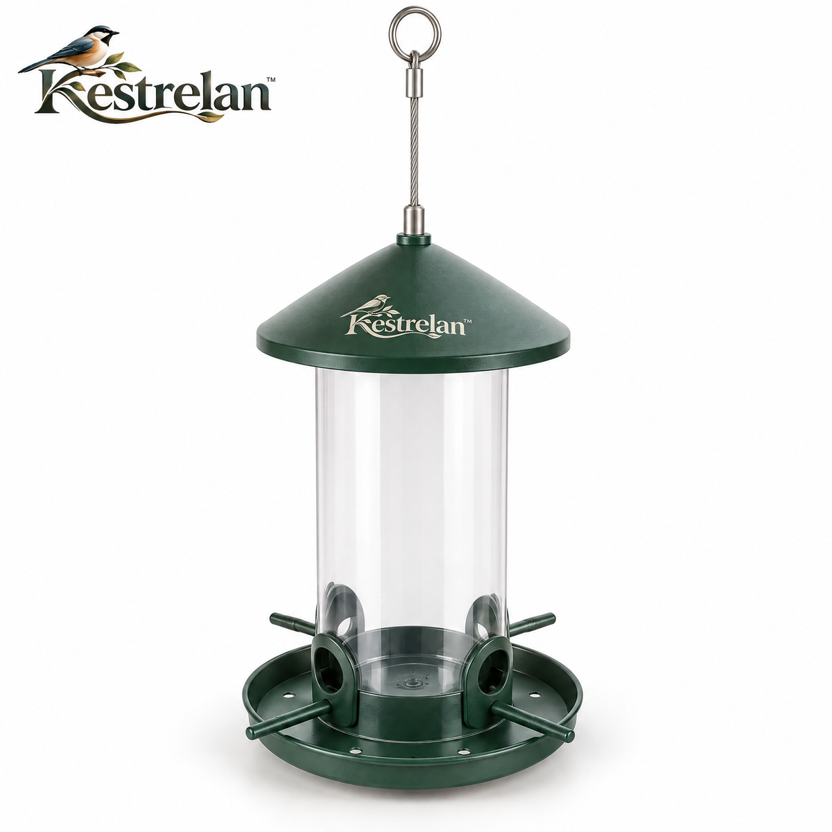 Kestrelan™ SeedHaven Hanging Bird Feeder – Outdoor Suspended Seed Station for Backyard, Garden & Patio Bird Watching