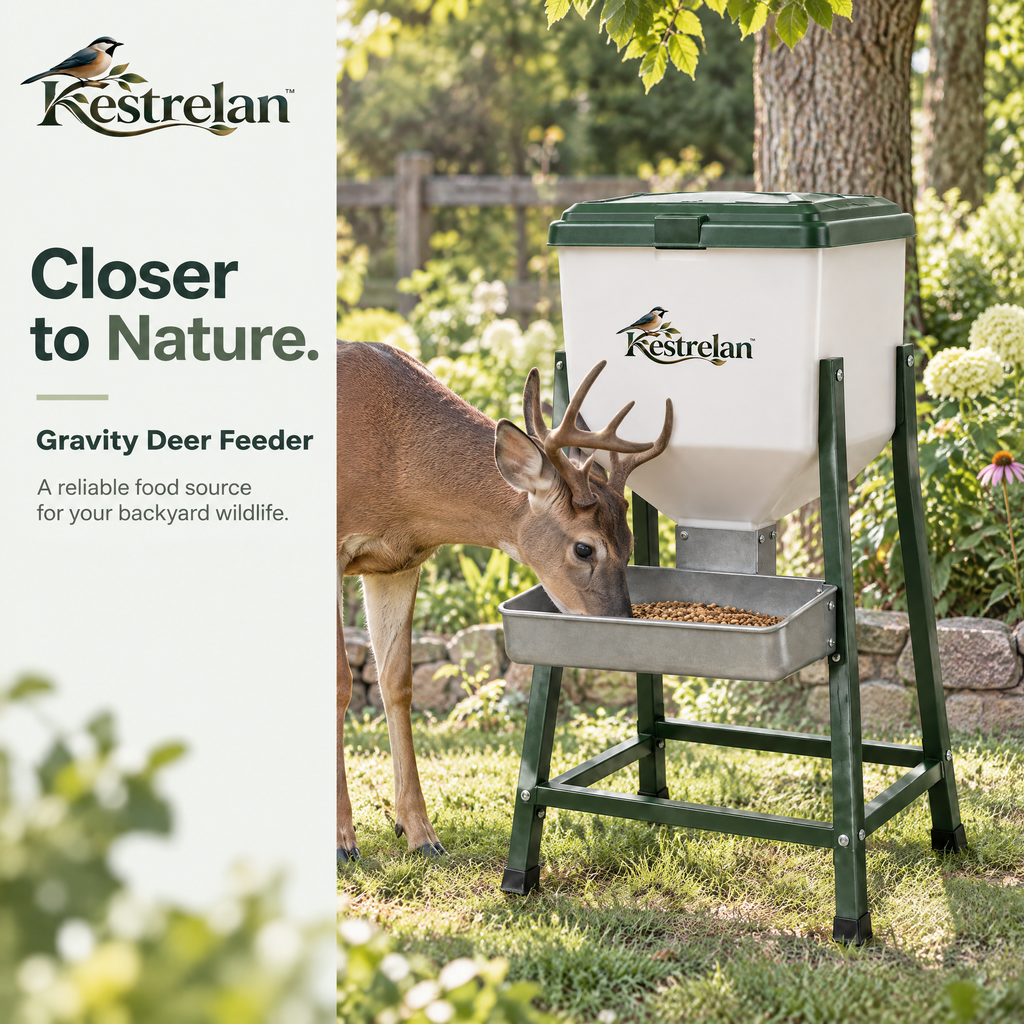 Kestrelan™ MeadowFeed Deer Feeder – Large-Capacity Outdoor Wildlife Feeding Station for Rural Yards, Woodlots & Nature Observation