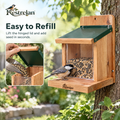 Kestrelan™ NutDeck Squirrel Feeder – Outdoor Wooden Feeding Station with Covered Food Box for Backyard Wildlife Watching